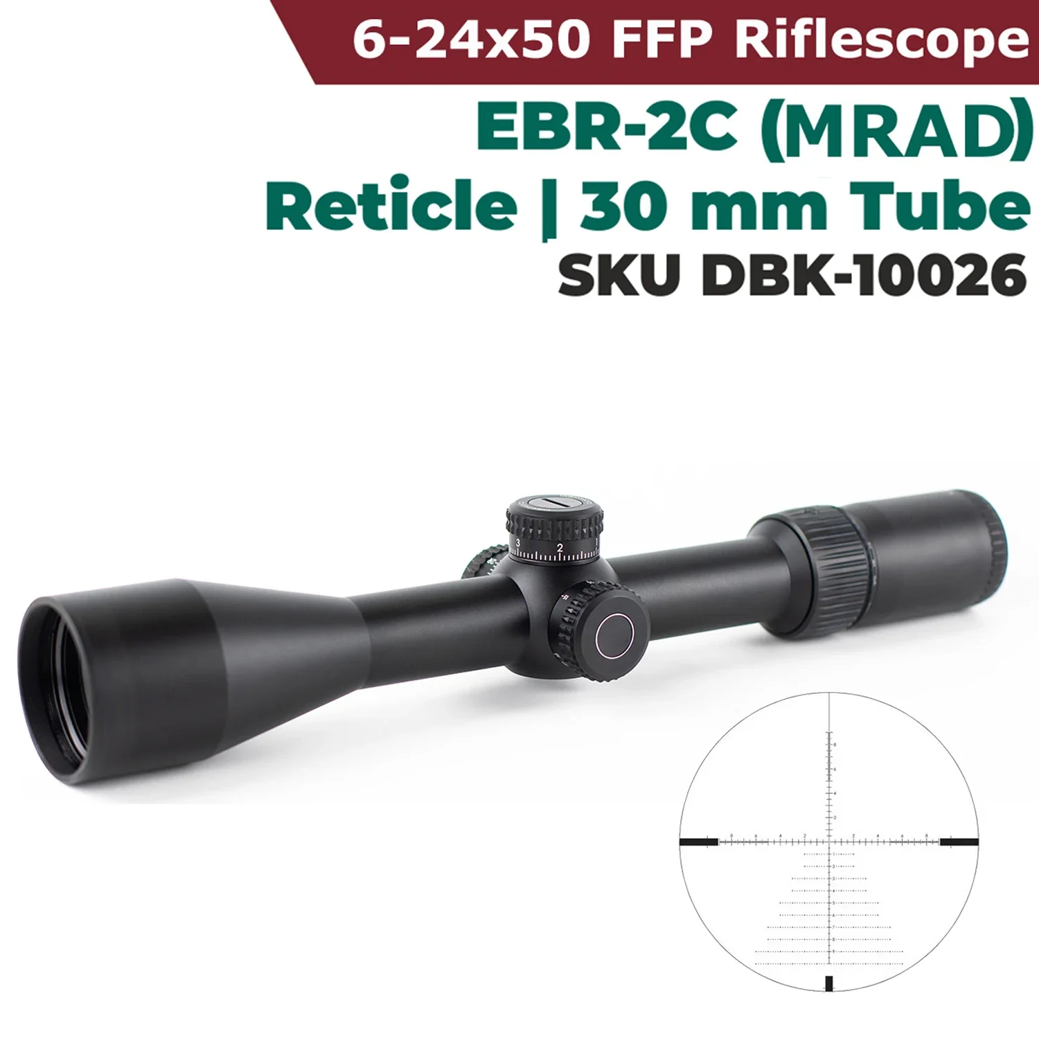 الأصلي V * RT * X البصريات D ** M * NDB * CK التكتيكية 6-24X50 الطائرة البؤرية الأولى (FFP) Riflescopes EBR-2C(MRAD) شبكاني 30 مللي متر نطاق الأنبوب