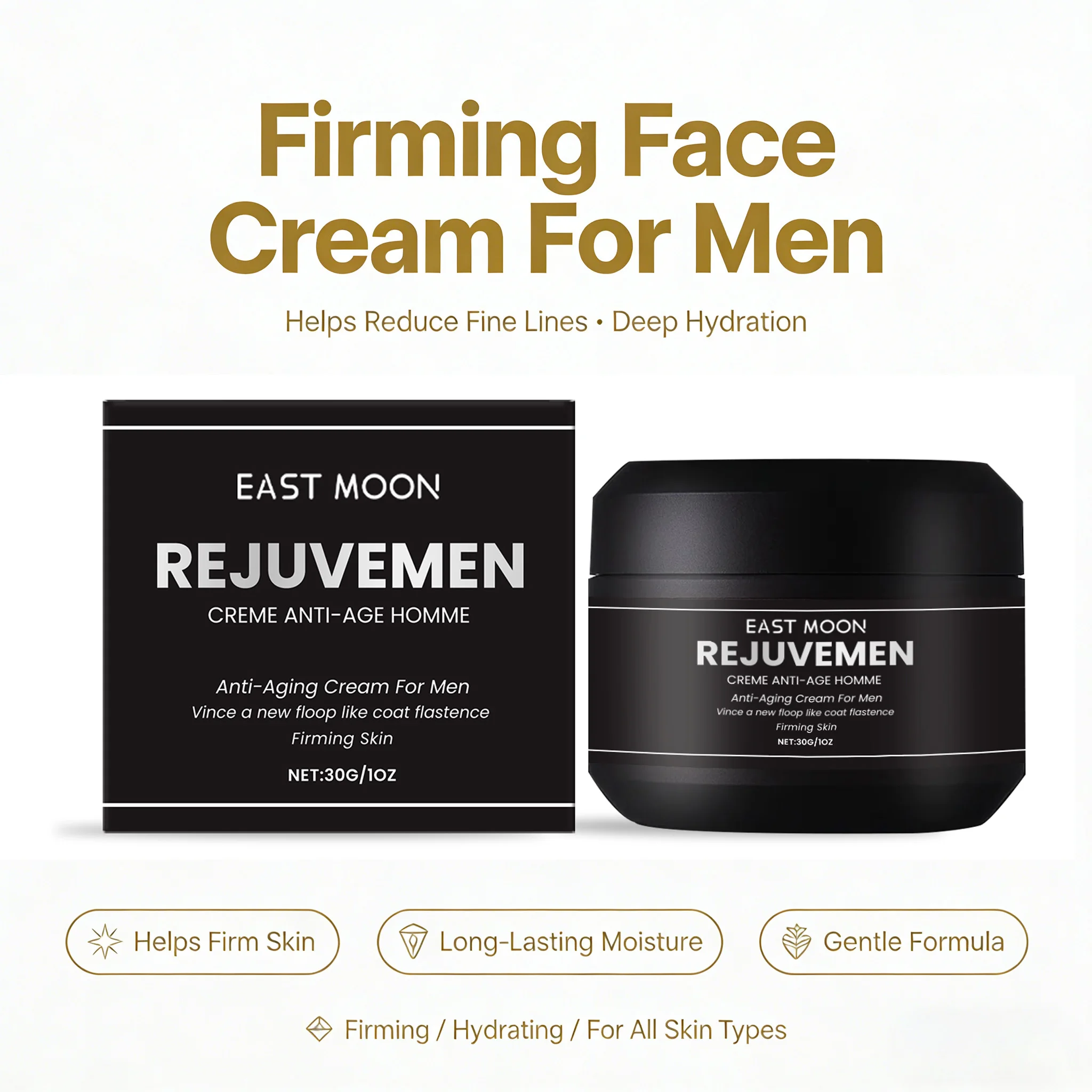Face Cream For Men Firming Lifting Hydrating Skincare Helps Reduce Fine Lines Wrinkles Brightening Nourishing Facial Skin