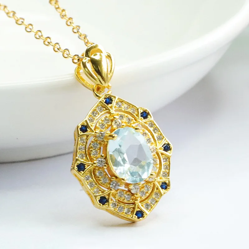 

Подвеска из натурального топаза, винтажное цветное ожерелье с подвеской в виде сокровища