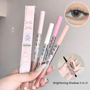 Cappuvini Double End Lying Silkworm Pencil Highlighter Makeup Pen Enlarge Eyes Under Eye Highlighter Makeup Stick Slim Soft Tip