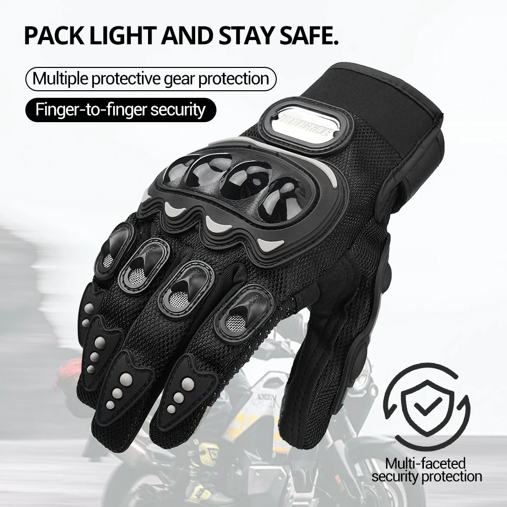 Motorcycle Riding Gloves Anti Fall And Anti Scratch Touch Screen Full Finger Sports Gloves Breathable Gloves For All Seasons
