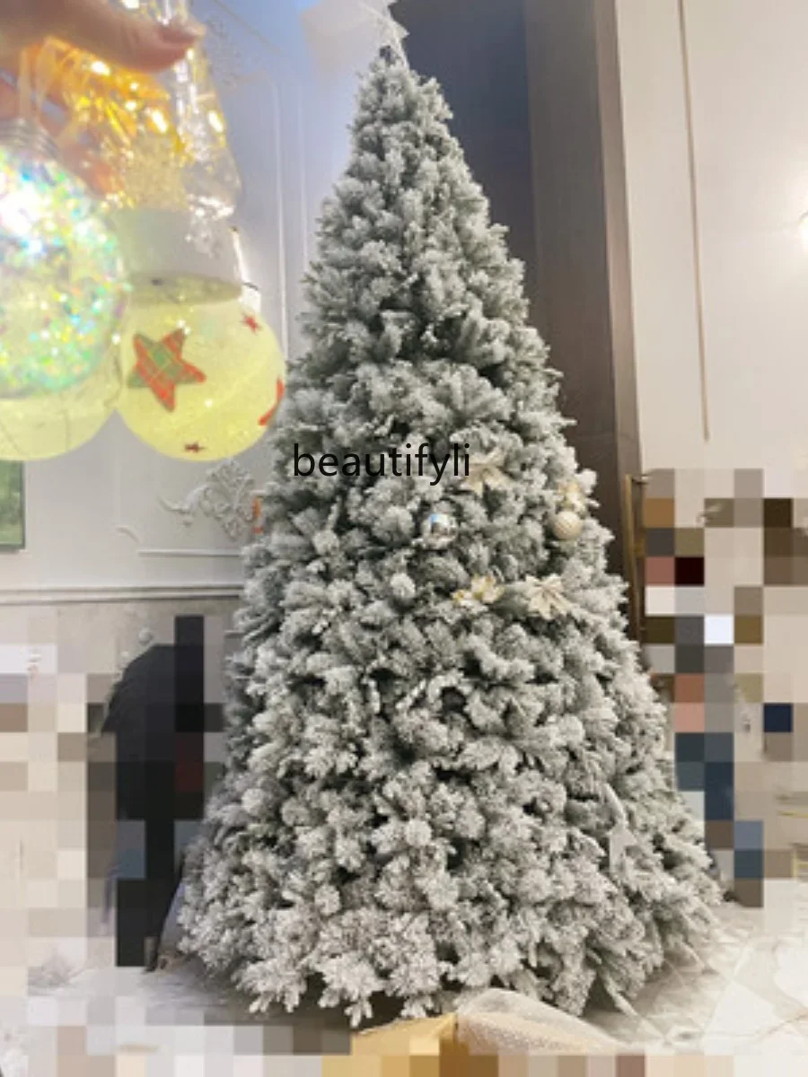 Pine Needle Mixed Snow Christmas Tree Large Shopping Mall Hotel White Christmas Tree Extra Large Snow Christmas Tree