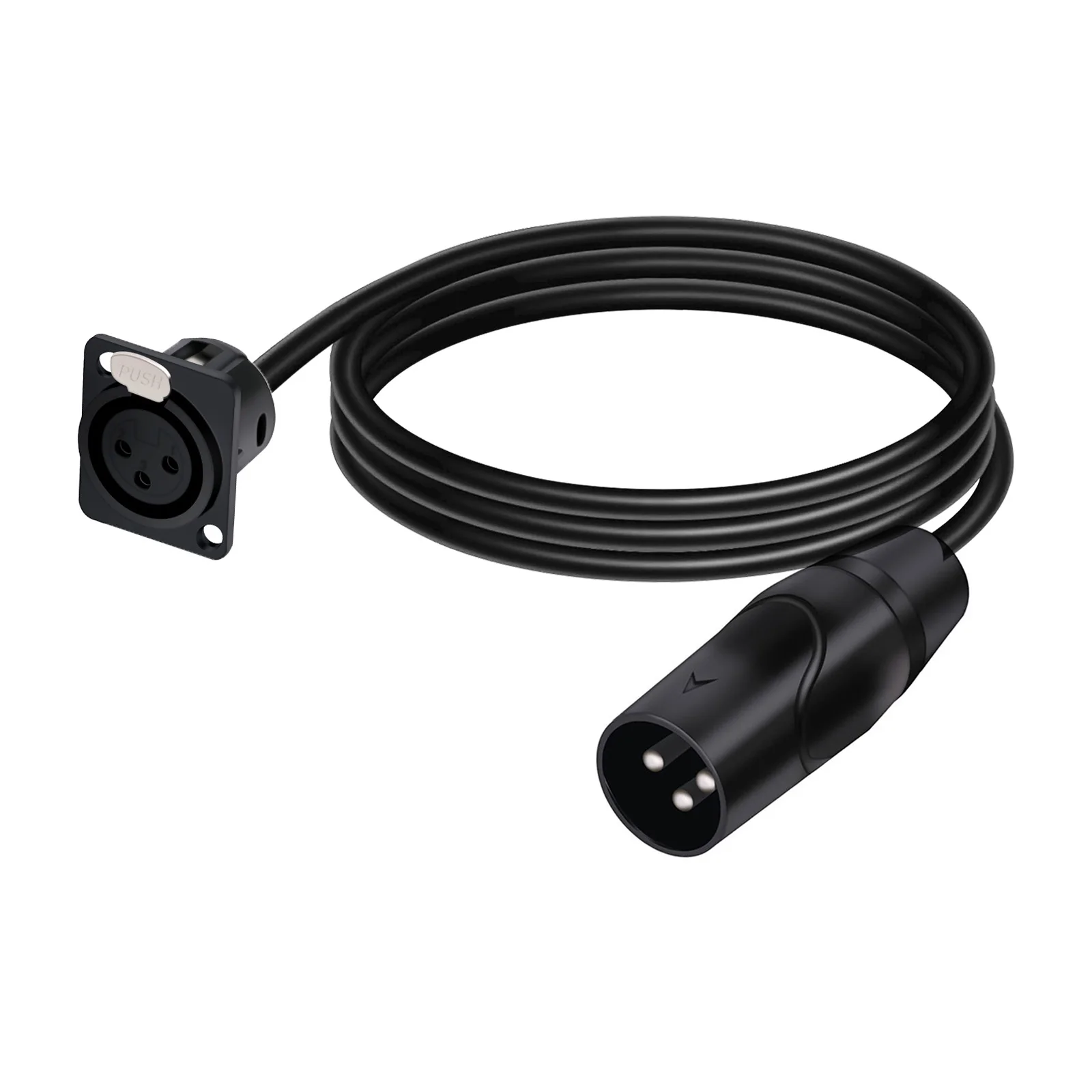 D Type 3Pins XLR Male/Female Fixed Panel Mount MIC Socket to 3Pin XLR Plug Pass Through Converter Cable,for Stage Lighting Mixer