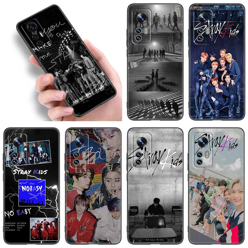 Kpop Stray Kids Black Silicone Phone Case For Xiaomi Mi 9 SE 8 10T 11 12 13 Lite 9T 11T 12S 12T 13T 14 Pro 5G NE 11i 12X