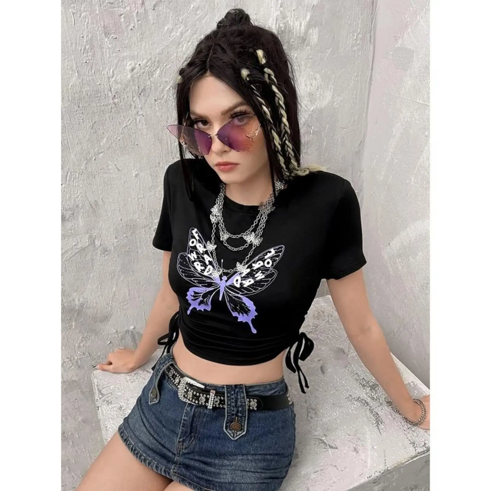 Cartoon print casual versatile short T-shirt