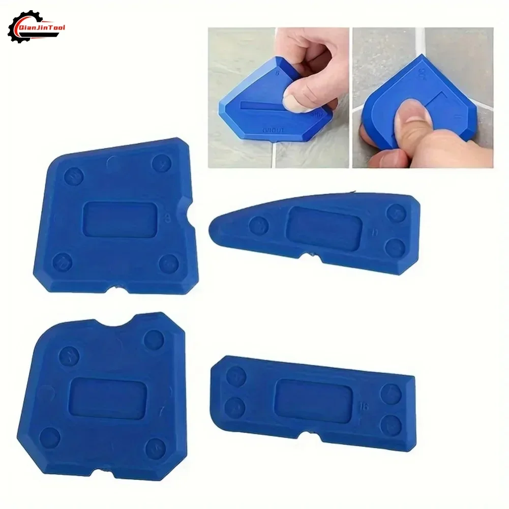 4Pcs Caulking Tool Kit Silicone Easy Clean-up Joint Professional Sealant Spreading Spatula Edge Repair Tool Floor Tile Cleaner