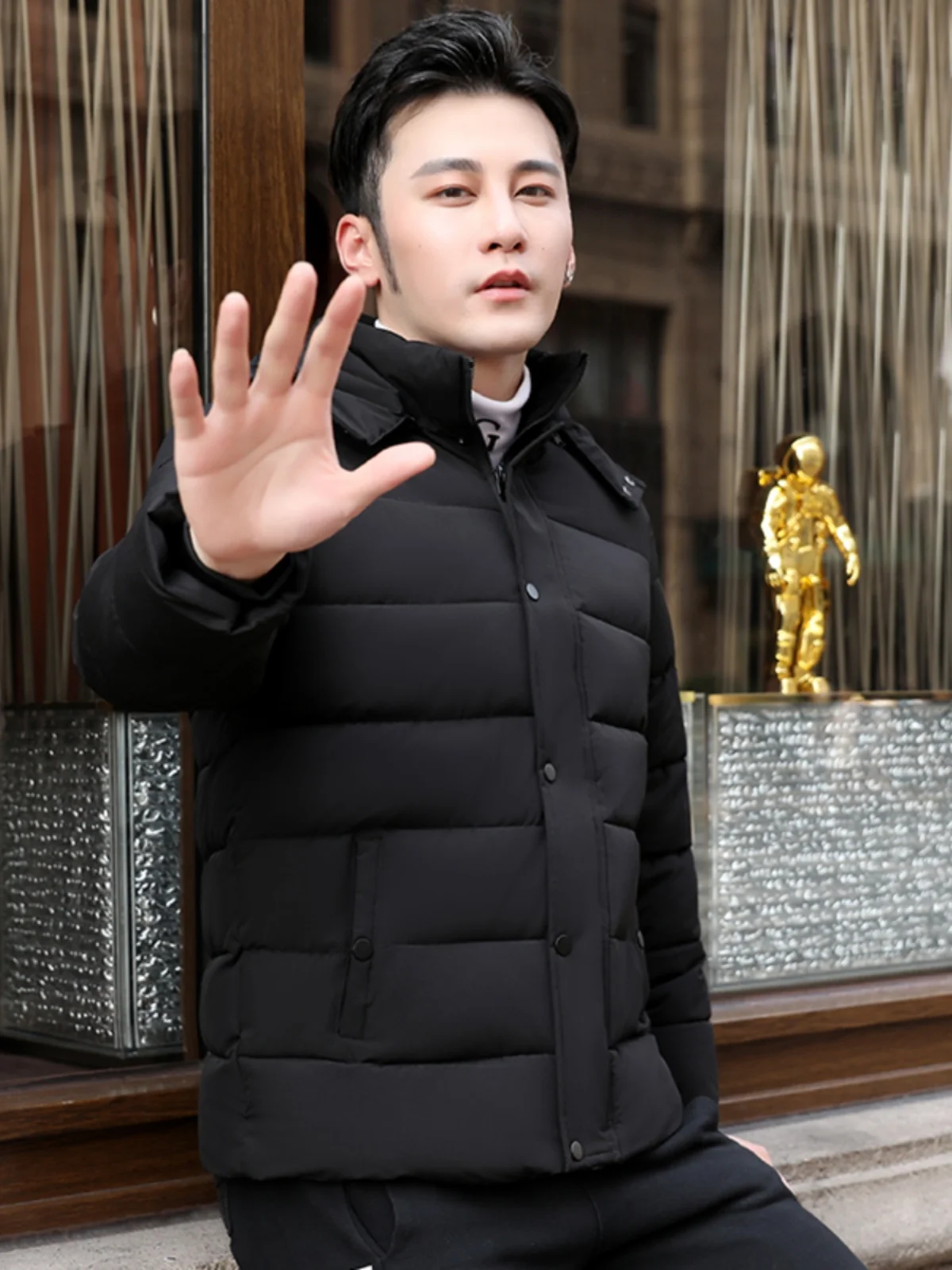 

Northern Thiened Cotton Jaet Men's Winter Oversize down Cotton Coat ort Super Thi Large Cotton Padded Youth Faion
