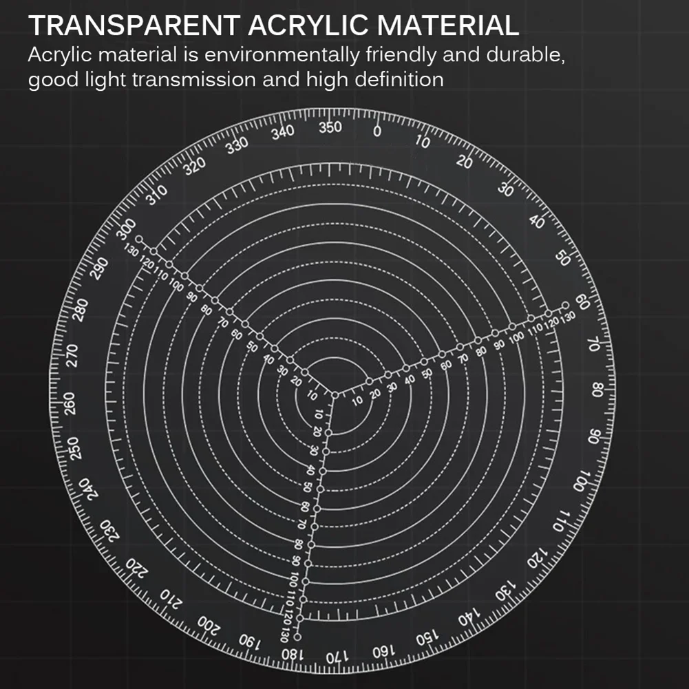 Acrylic Center Finder Round Ruler Compass Circle Cutter Transparent for Wood Turning Drawing Wood Processing Tools