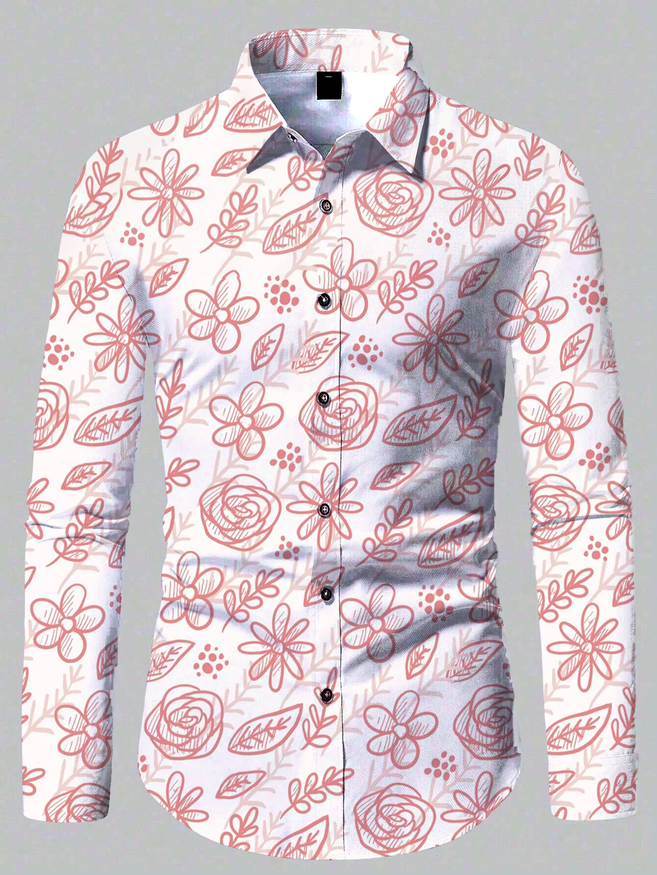 Fashion Comfortable 2024 New 3d Printed Floral Pattern Shirt Beach Sun Casual Slim Fit Fashion Mens Shirt Long Sleeve Shirt