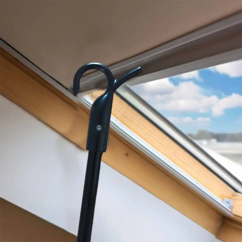 سقف لفتح النافذة مقبض تمديد قضيب مع السنانير سقف فتحة السنانير 30-60 سنتيمتر الستار قضيب دوار قضبان قابلة للسحب قابلة للتمديد