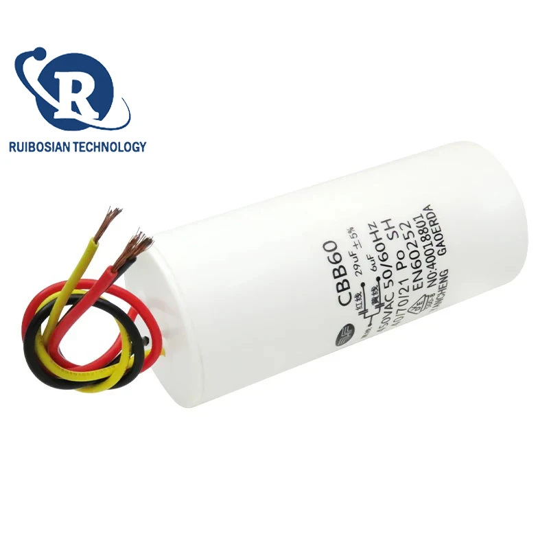 CBB60 6UF+29UF 450V three wires electric hoist crane motor start capacitor lift