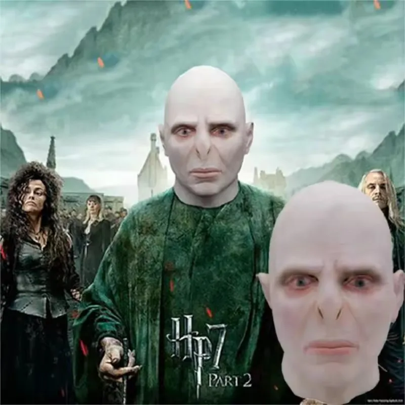 Horror Thriller Bald Latex Mask Halloween Mask for Adult Voldemort Mask Dobby The Elf Mask Kids Hood Harry Movie Cos view 3