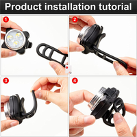 4 Pack USB Rechargeable Bike Light Set Front and Rear LED Bicycle Light for Night Riding Bike Accessories M