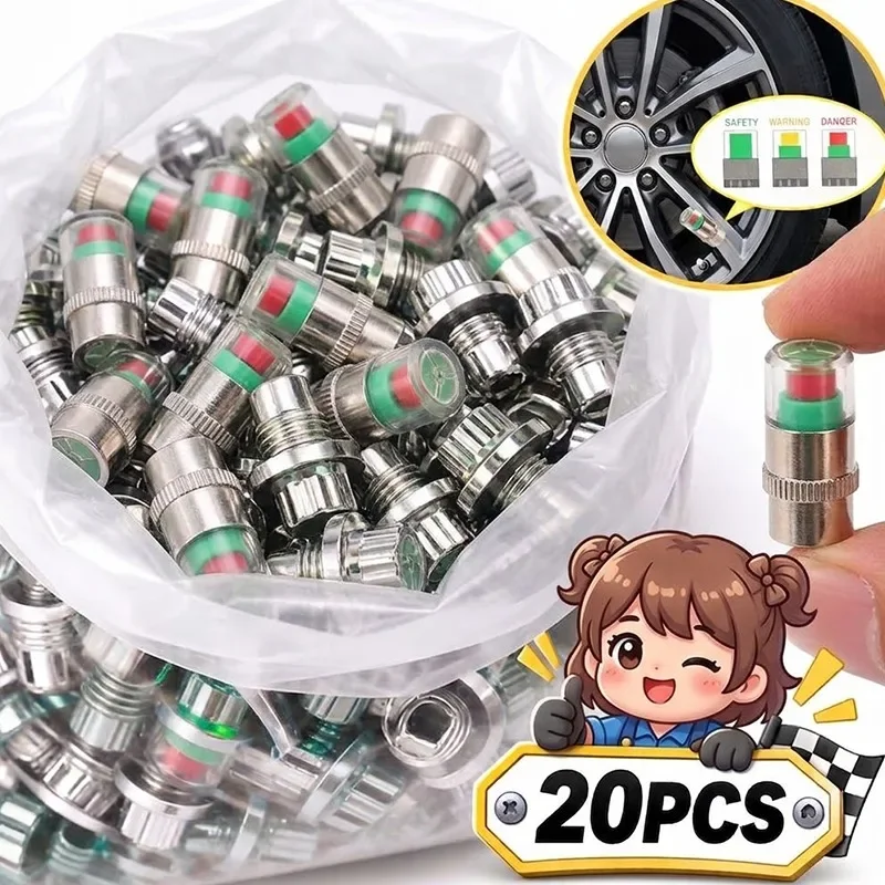 Tire Pressure Monitor Valves Caps Alert Sensor Indicator Dust Cover for Car Motorcycle Bicycle Tyre Air Alert Caps 3 Colors