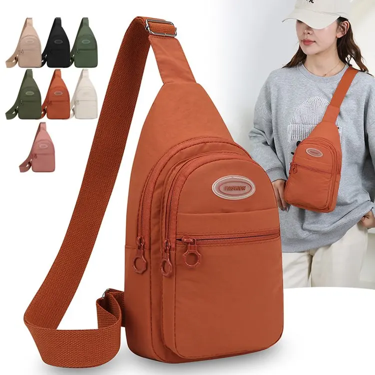 Nylon Ladies Chest Bag Waterproof Oxford Cloth Front Single Shoulder Slant Cross Small Backpack Fashion Large Capacity Slant ...