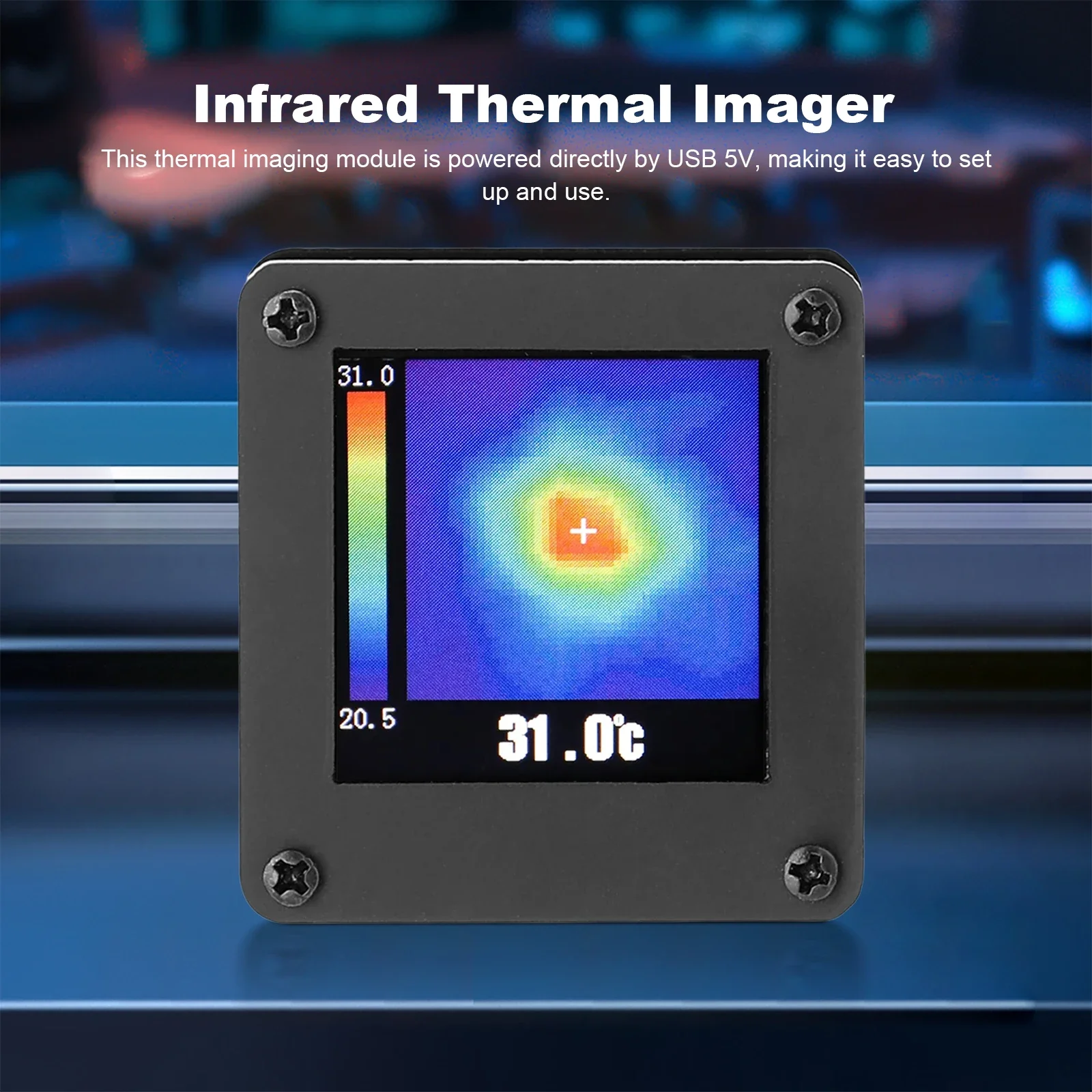 كاميرا حرارية تعمل بالأشعة تحت الحمراء مقاس 8 × 8 مع شاشة مستشعر حراري محمول بالأشعة تحت الحمراء جهاز قياس درجة الحرارة عالي الدقة لهدايا المكاتب المنزلية #4