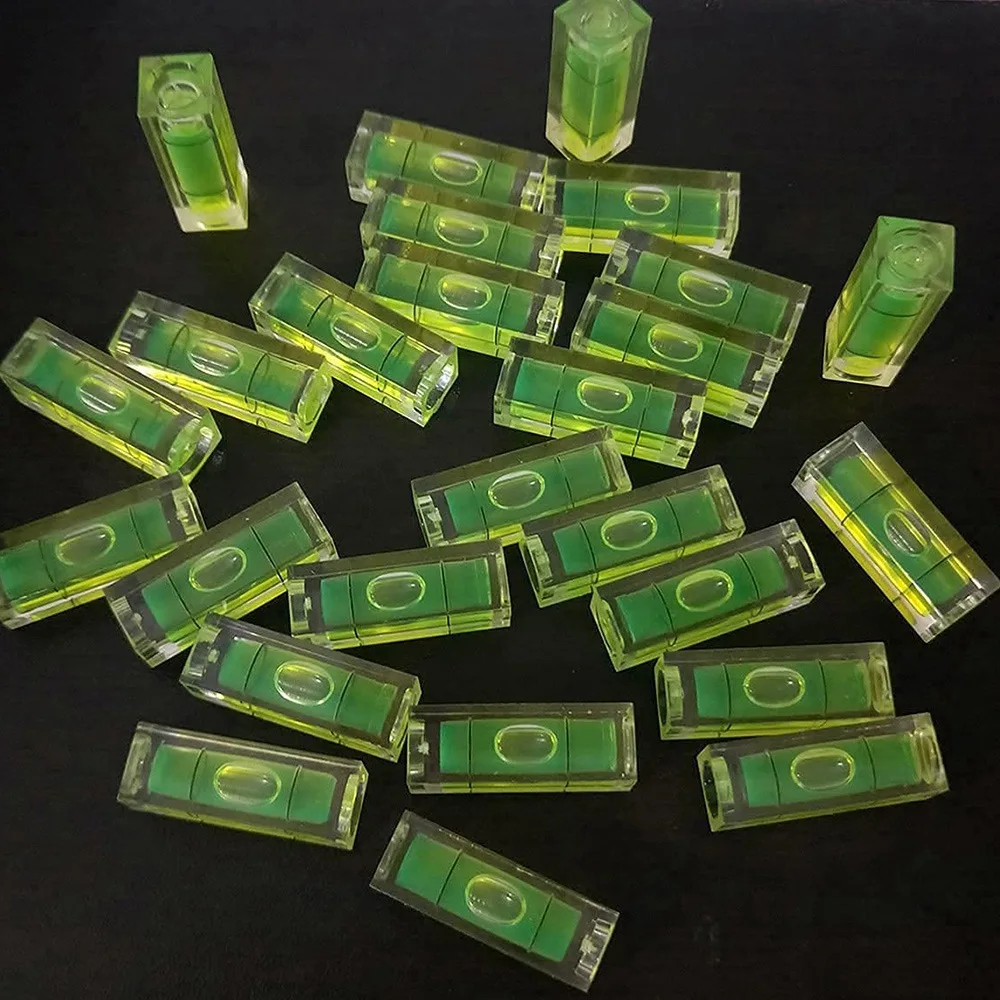10Pcs Mini Bubble Spirit Level 10X10X29mm Square Levels for Wall Frames Art Displays Picture Hanging RV Tripod Measuring