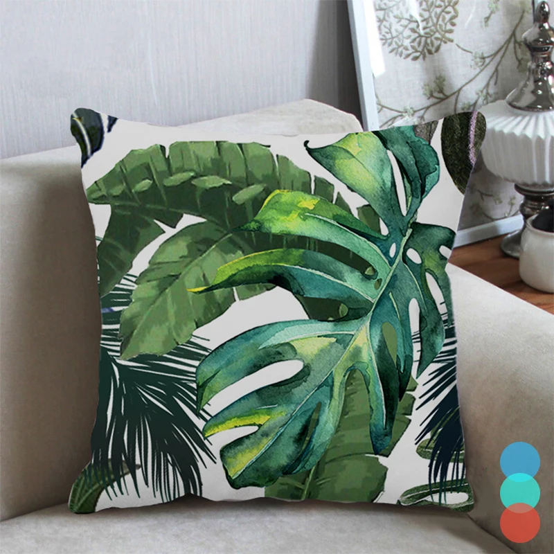 

Tropical Palm Leaf Coniferous Decorative Double-Sided Polyester Cushion Cover Pineapple Yellow Green Car Throwing Pillowcase