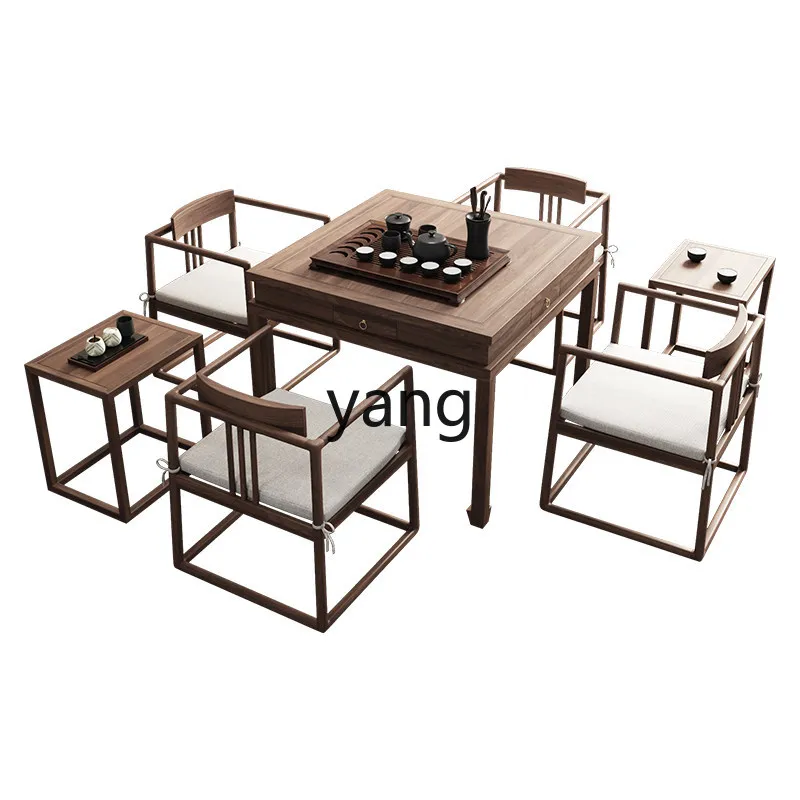 LMM New Chinese Song Style Aesthetics Intelligent Mute Fully Automatic Integrated Mahjong Table Tea Table Dual Purpose