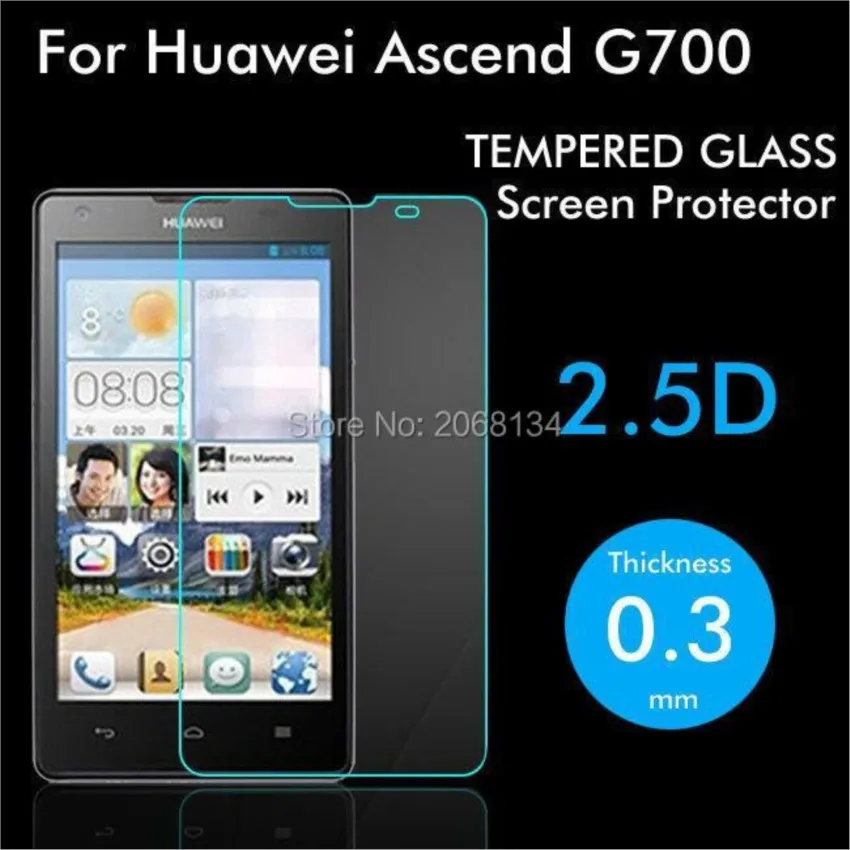 for huawei ascend g700 tempered glass original 9h protective film safety front shield screen protector for huawei g700 guard