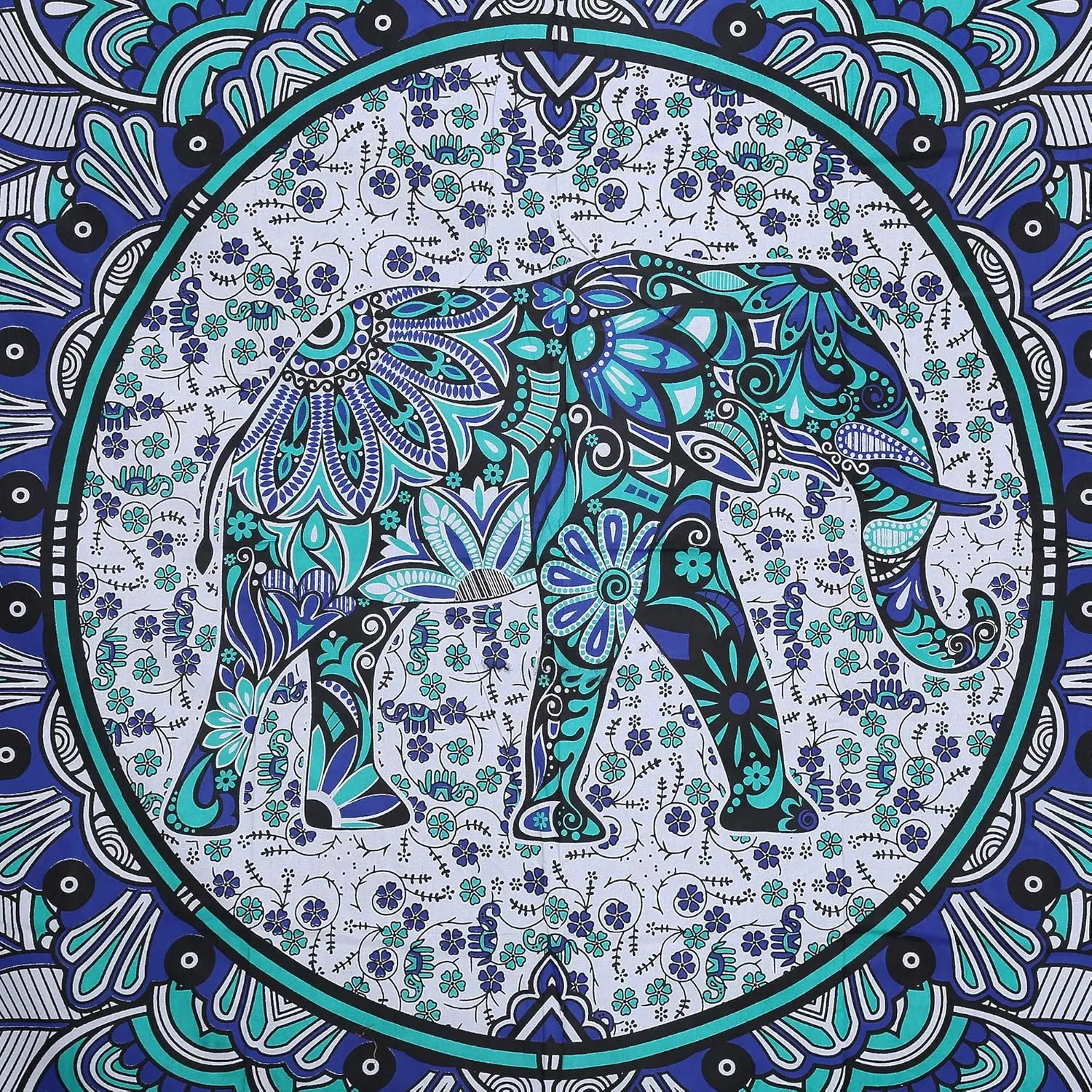 Bohemian Mandala Elephant Tapestry Wall Hanging Boho Tribal Indian Decor Spiritual Wall Art for Living Room Bedroom Home