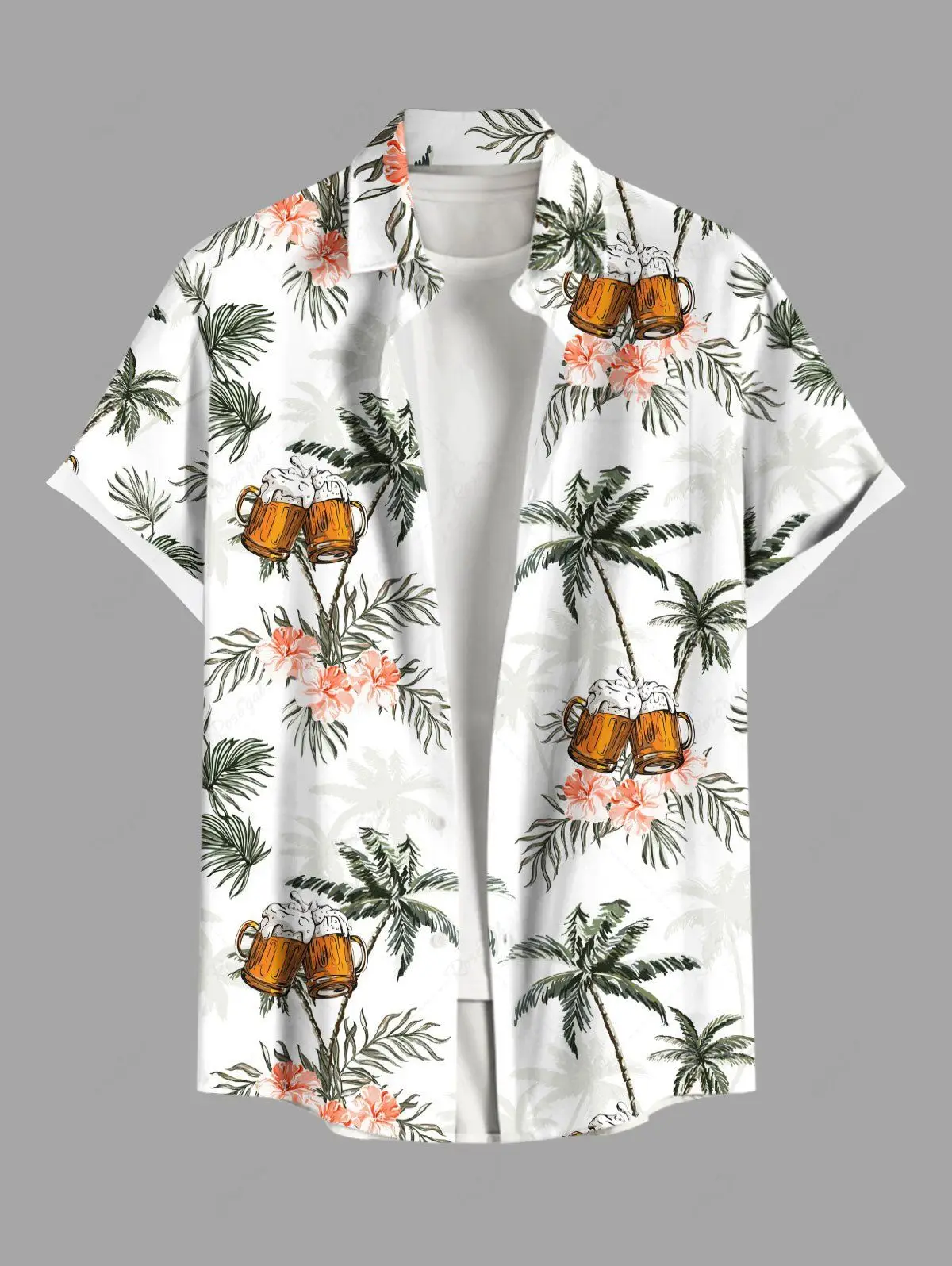 Hawaii Men's Shirt 3D Print Shirts Summer New Button Up Beach Vacation Shirt Short Sleeve Shirt Casual Shirt For Men Clothes