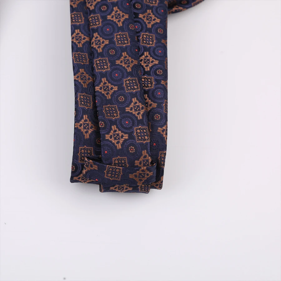 Luxury 8CM Mens Ties Necktie Brown Color Stripes Plaid Ties For Man Groom Jacquard Woven Neck Tie For Business Wedding Party