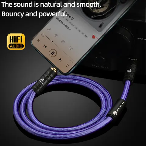 ATAUDIO 3.5 to 6.5 Male to Male Audio Cable for Phone Computer Mixer Amplifier Gold Plated 3.5 Jack to 6.5 Jack Connection Cable
