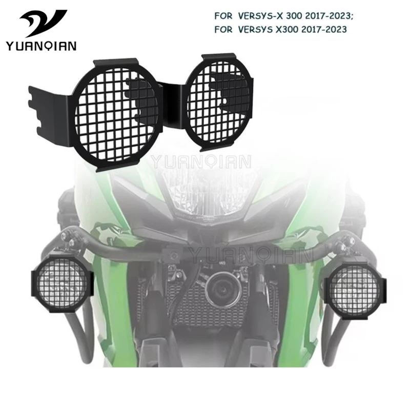 

For KAWASAKI VERSYS-X 300 Versys X 2017-2023 2022 Motorcycle LED Fog light Protector Guards OEM Spotlight Auxiliary Light Cover