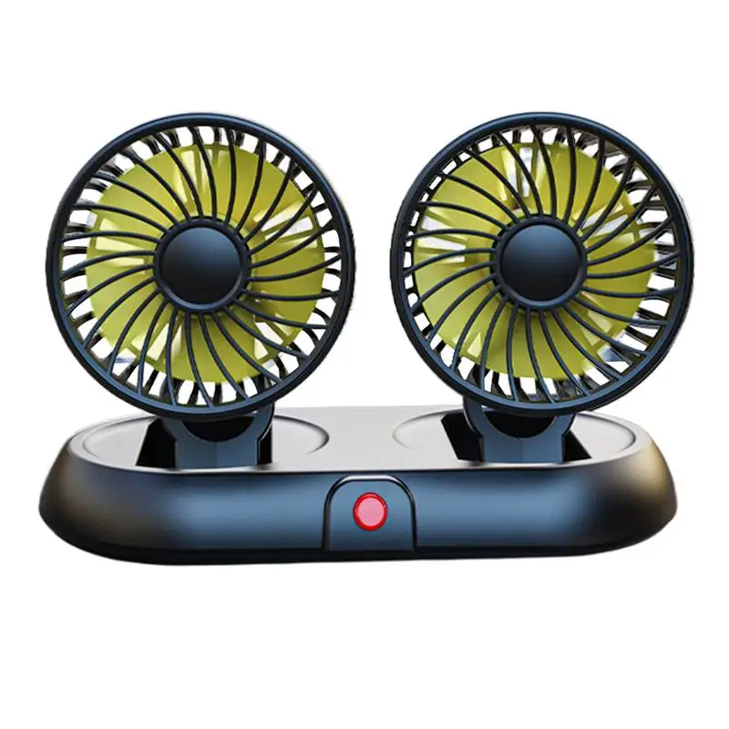 

USB Car Fan Vehicle Dashboard Cooler with Double Head Electric 3-Speed Double Head Low Noise Strong Dashboard Cooling Fans