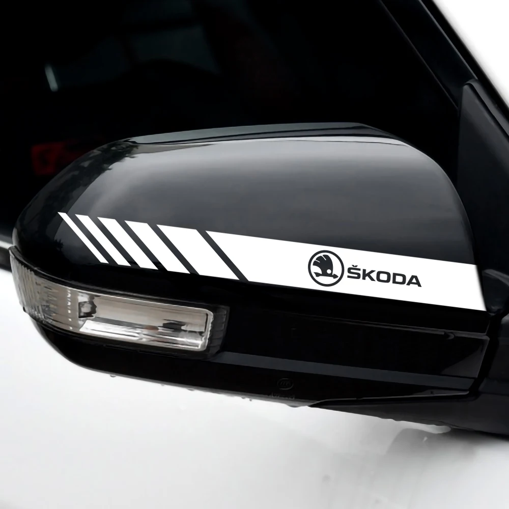 Car Rearview Mirror Side Decal Stripe Sticker Vehicle Body Accessories For Skoda Yeti Octavia 2 3 a5 Fabia Kodiaq Rapid Superb