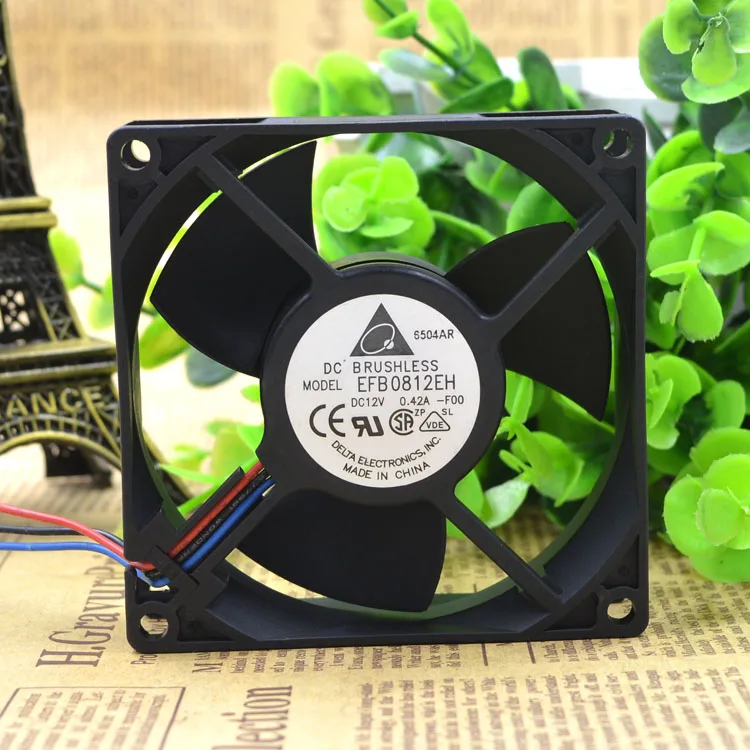 EFB0812EH Delta 8cm 8025 12V 0.42A Double Ball Max Airflow Rate Server Fan