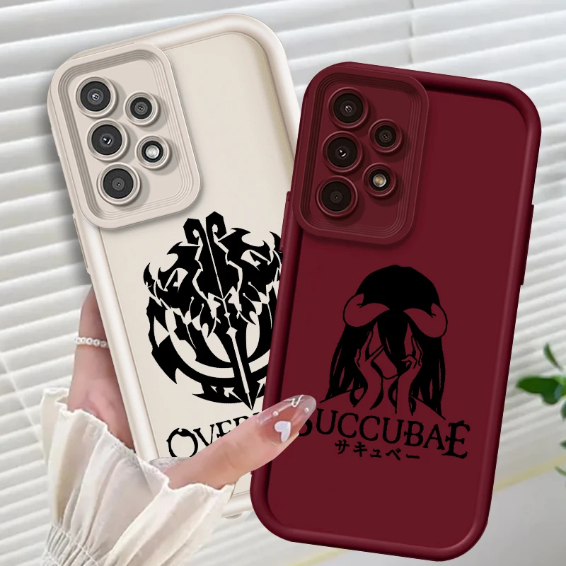 

Overlord Art Popular Anime LOGO For Samsung A73 A71 A54 A53 A52 A51 A33 A32 A21S A14 A13 A12 A25 A04 A05 5G Eye Ladder Funda