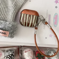 IMD Brown-green Irregular Stripes Earphone Case New for Airpods 1 2, Airpods pro pro2 pro3, Airpods 3, Airpods 4