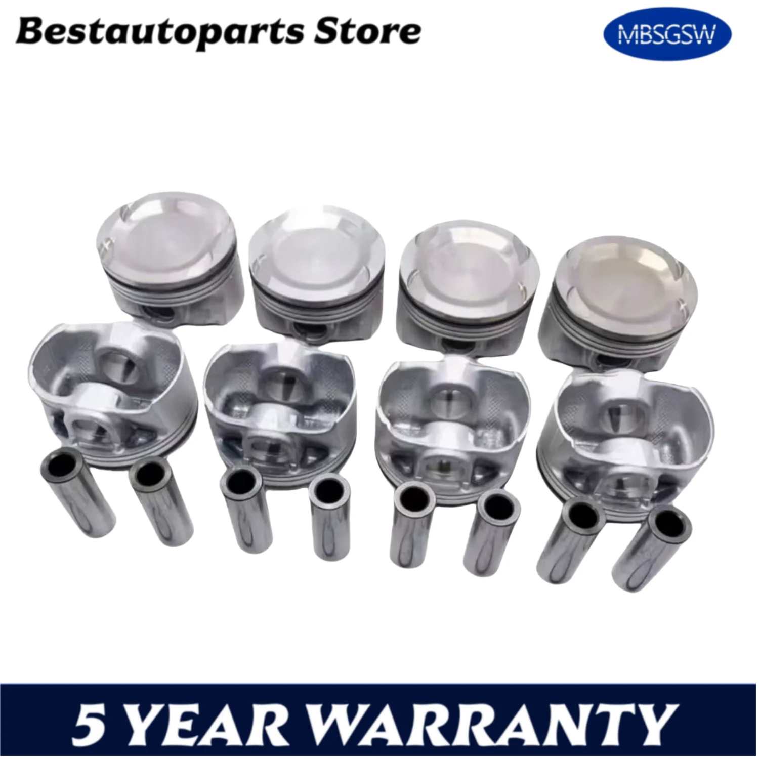 8Pcs Piston Set 11258600381 8600381 For BMW N63B44C 750i 550i M550i X5 X7 50i 4.4L Engines Components Pistons Rings Rods Parts
