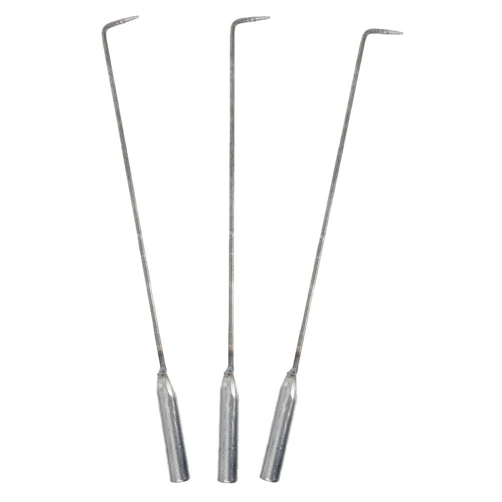 

3pcs Camping Briquette Hook Steel Fireplace Tools Portable Outdoor Barbecue Accessories Fire Pit Tongs Pik Storage