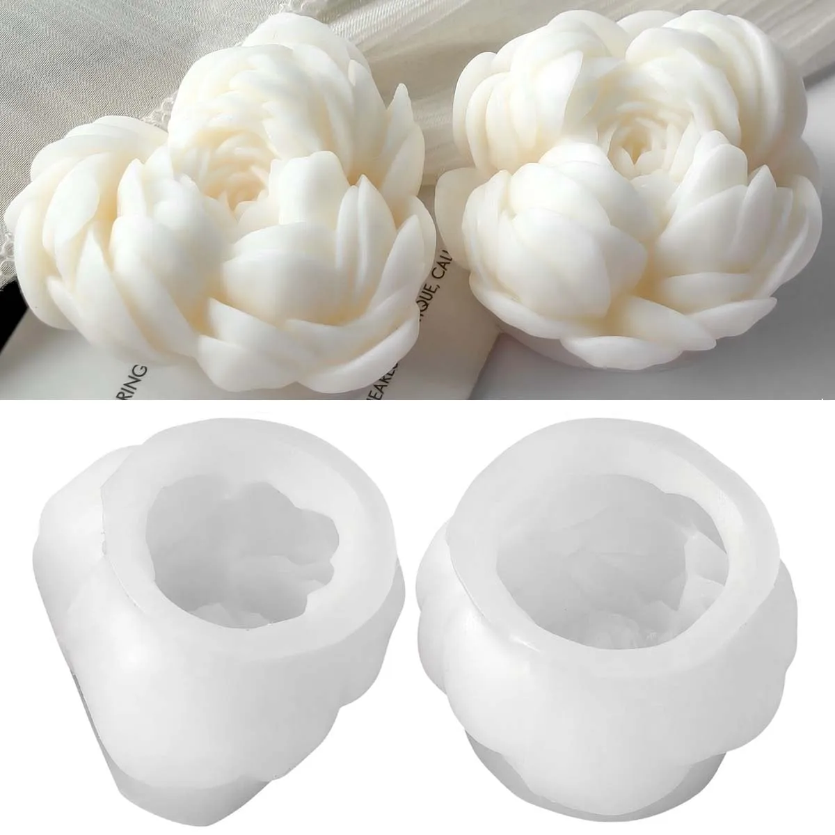 

3D силиконовая форма для свечей пиона, сделай сам, форма цветка, ароматическое мыло, глиняные формы, гипсовая смола, ремесленные подарки, изготовление домашнего свадебного декора, принадлежности