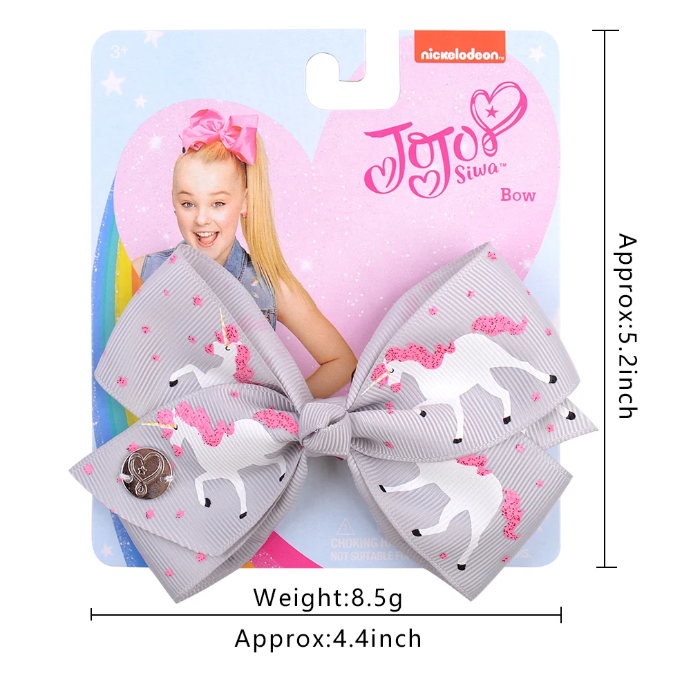 Jojo Siwa Rainbow Printed Knot Ribbon Clip, Acessórios para Cabelo Infantil, Arcos, 4.5 \