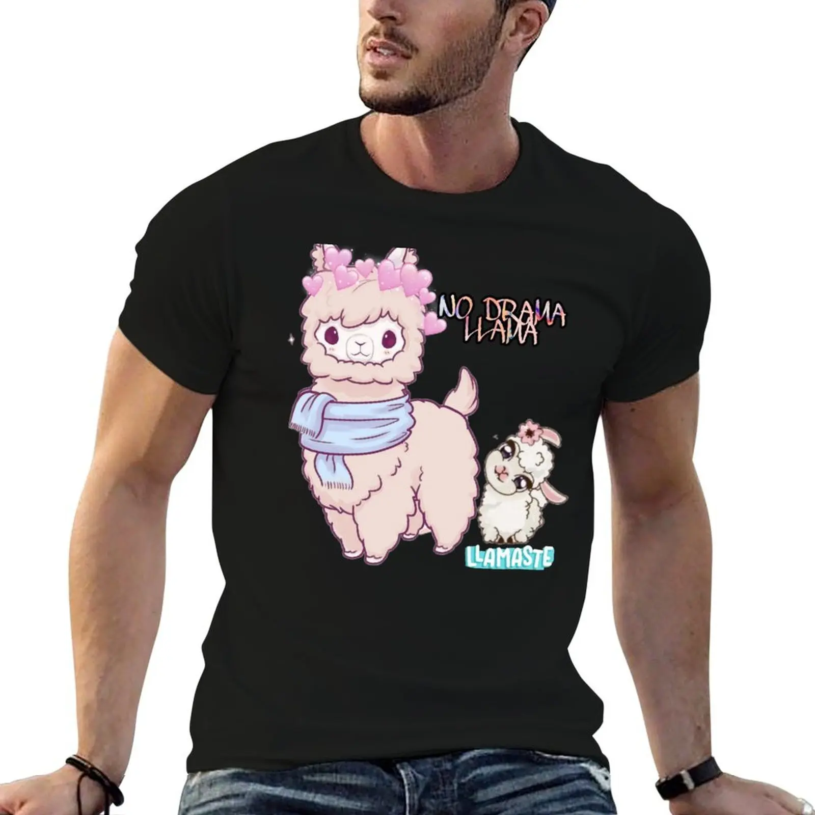 

No Drama llama T-Shirt man t shirt graphic anime tshirt t shirts for man pack white T-Shirt