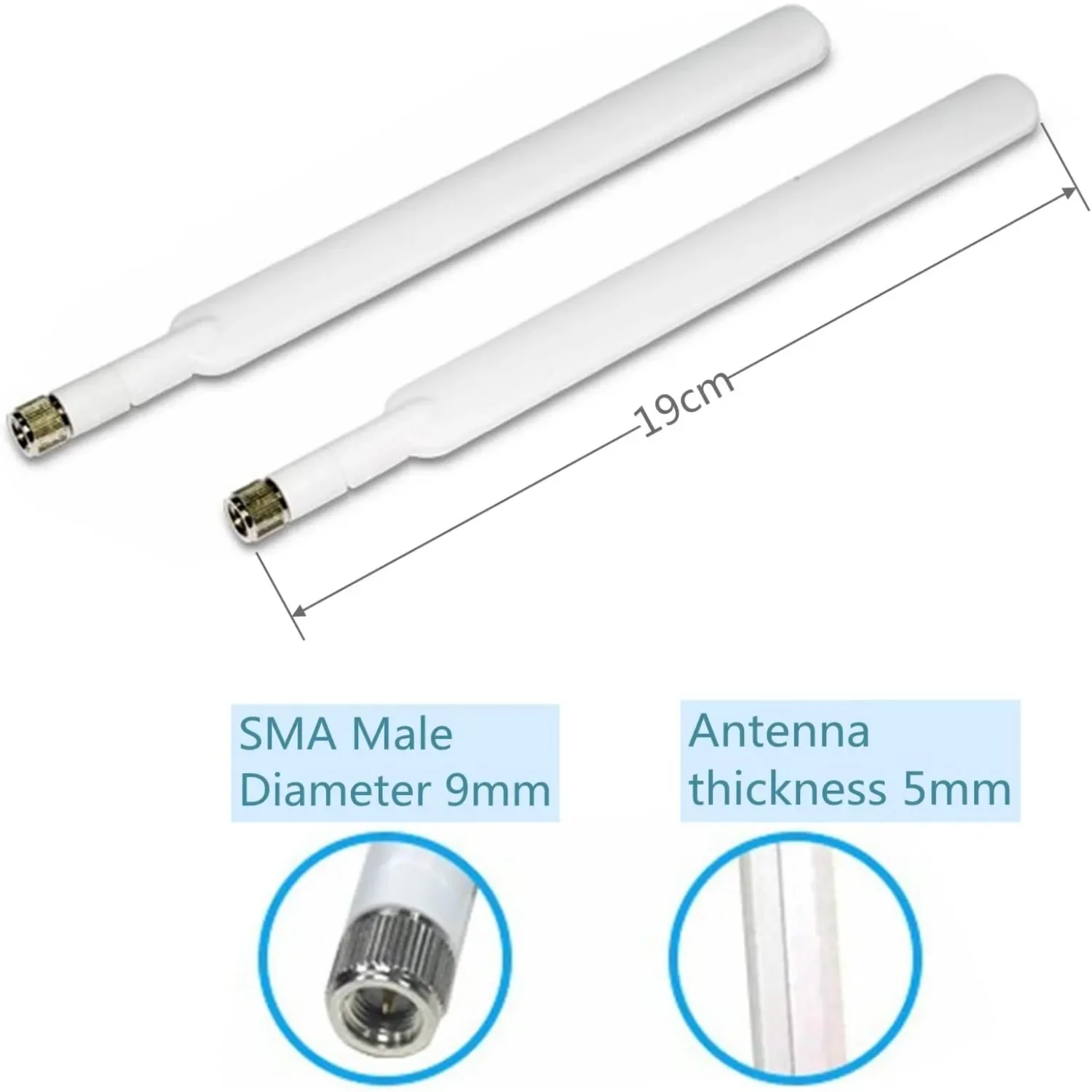 2PCS 4G LTE Wireless Router Antenna 2X 5dBi Signal Gain Antenna with SMA Connector for Huawei B310/B593/B315s/E5186s CPE Router