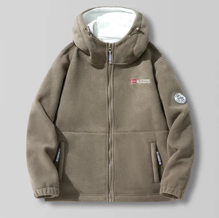 

Men's Winter Fleece Coat, Casual Thickened Wool Jacket, High-quality Women's Warm Stylish Hooded Coat, Outdoor Ski Suit, 3XL