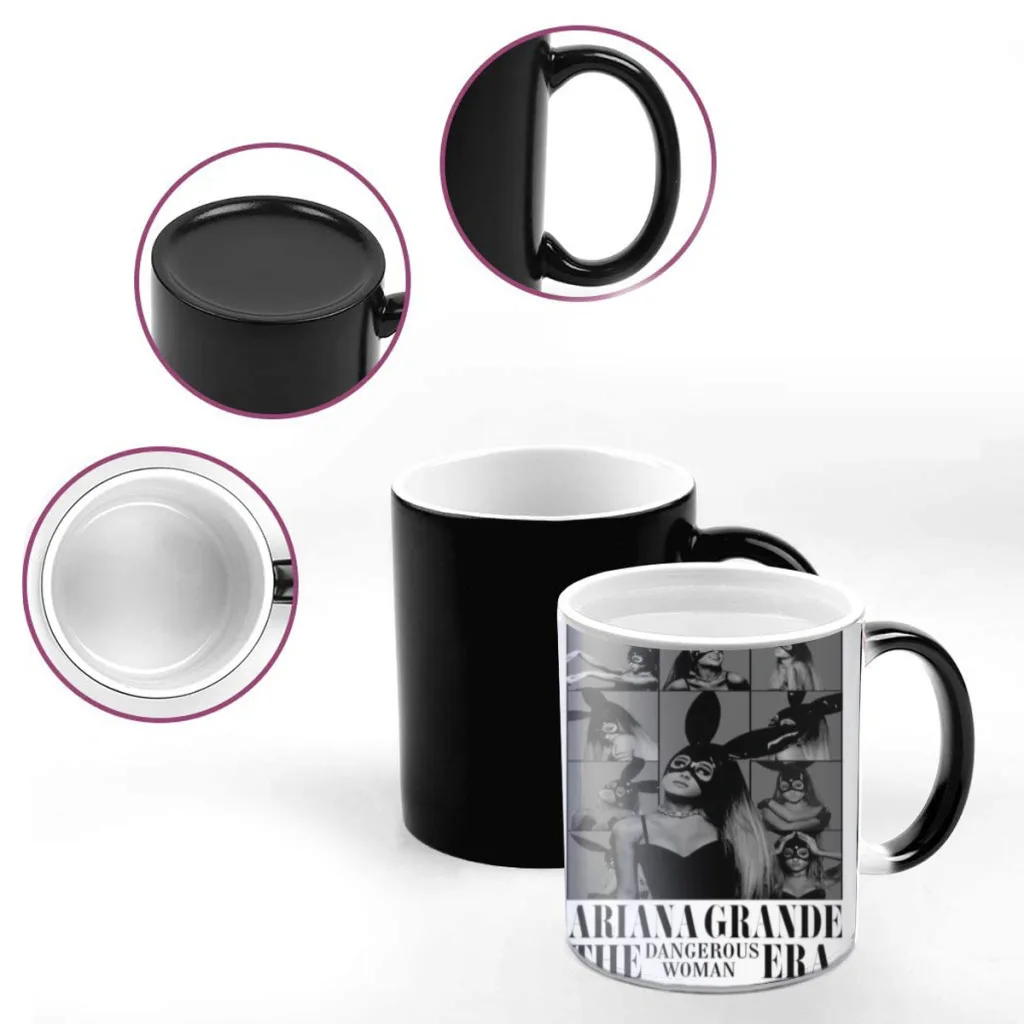 Music-Ariana-Grande Ceramics Coffee Mugs Thermal Color-changing Gifts Drinkware Coffeeware