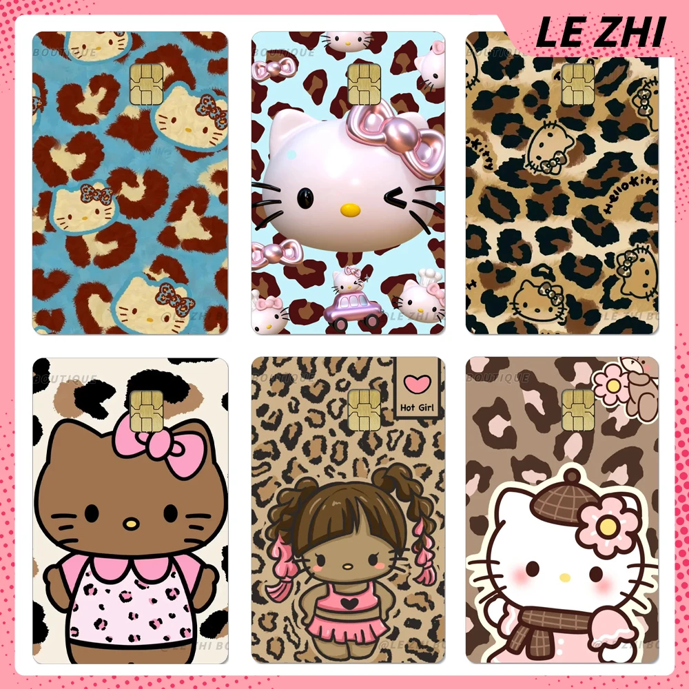 

Sanrio Black Skin Hello Kitty Credit Debit Card Sticker Party Sticker Spice Girl Diy Waterproof Small Chip Film Sticker Decora