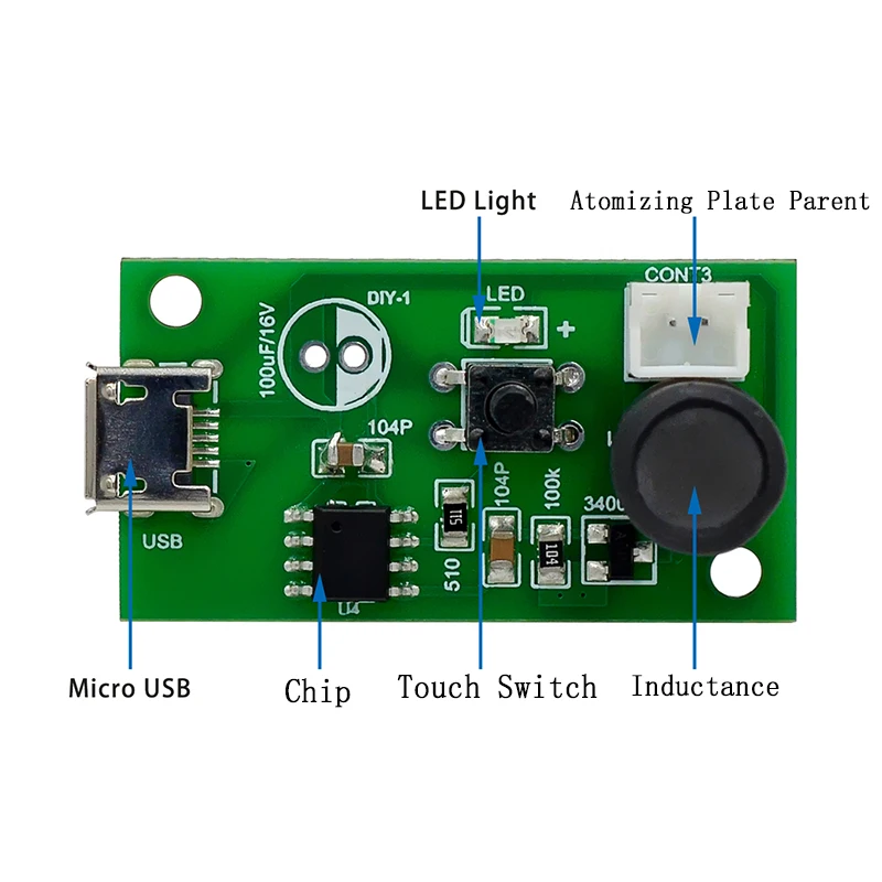 USB Mini Humidifier DIY Kits Mist Maker and Driver Circuit Board Fogger Atomization Film Atomizer Sheet Mini Oscillating