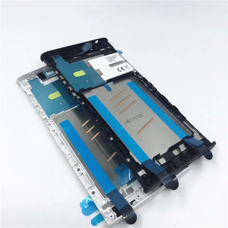 New Full Housing Middle Front Frame Bezel Housing For Sony Xperia L1 G3311 G3312 G3313 +Side Rail Stripe With Side Buttons +Logo