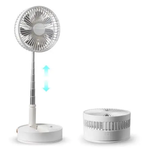 8 Inch Foldable Oscillating Standing Fan with Remote Control, 4 Adjustable Portable Desk Quiet Fan, 7200mah Rechargeable