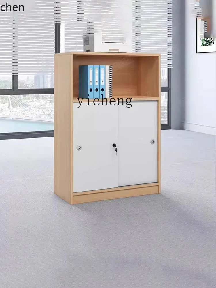 HXL 오피스 우든 파일 로우 캐비닛 락커 데이터 파티션 캐비닛 잠금장치 포함