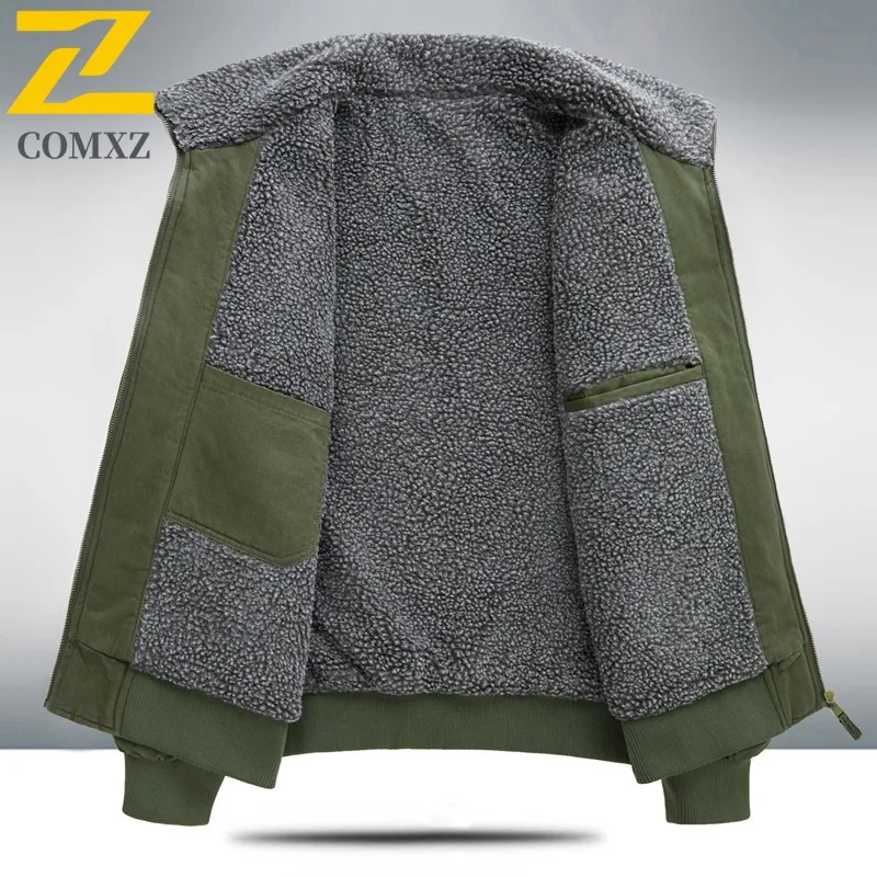 سترة COMXZ للرجال للأماكن الخارجية 2025 موضة متعددة الاستخدامات للسفر سترة سميكة دافئة للمشي لمسافات طويلة ملابس خارجية شتوية متعددة الوظائف #3