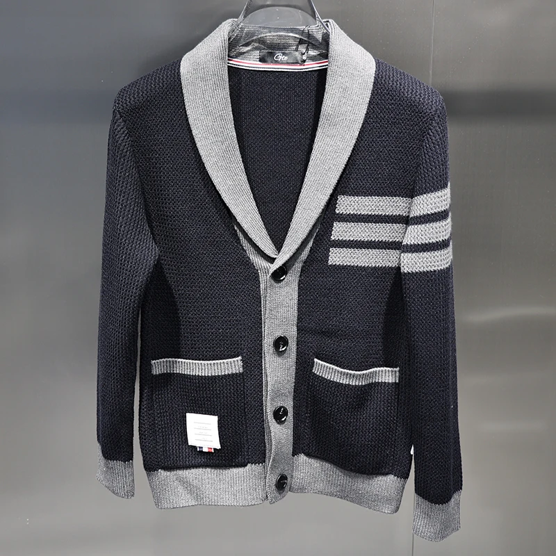 

Модный шерстяной вязаный кардиган Thiened с воротником в стиле пэчворк и вышивкой, облегающий длинный свек, осенняя одежда для молодежи