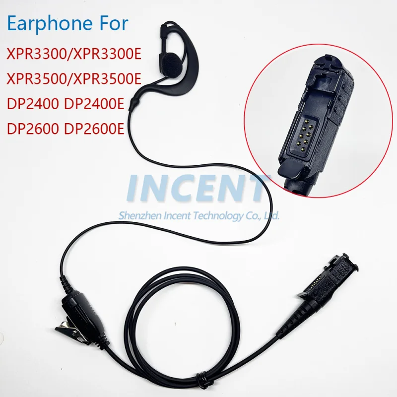 10pcs G Hook Earpiece Earphone Headset PTT Mic for Motorola DP2400 DP2400E DP2600 DP2600E Two Way Radio